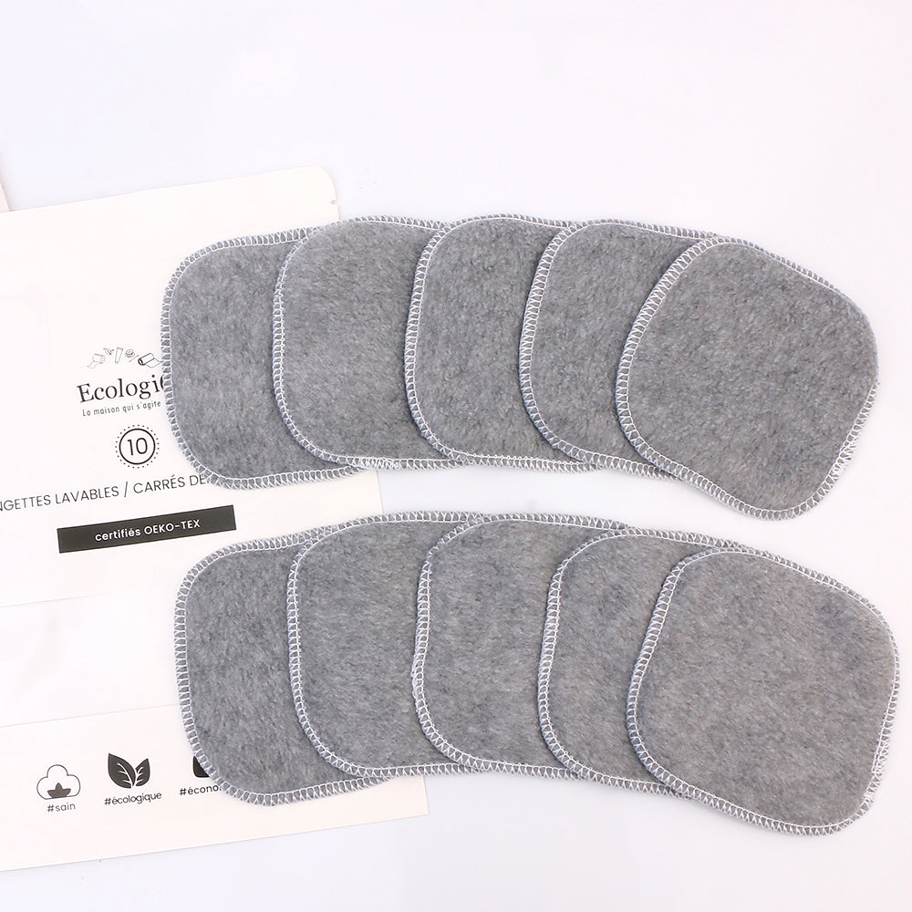 10 lingettes lavables en bambou