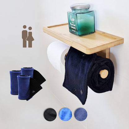 Papier toilette lavable - 5 rectangles - Coton Bio avec pression