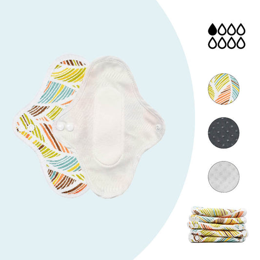 5 protège-slips lavables en coton – Fuites urinaires légères (Gamme XS)