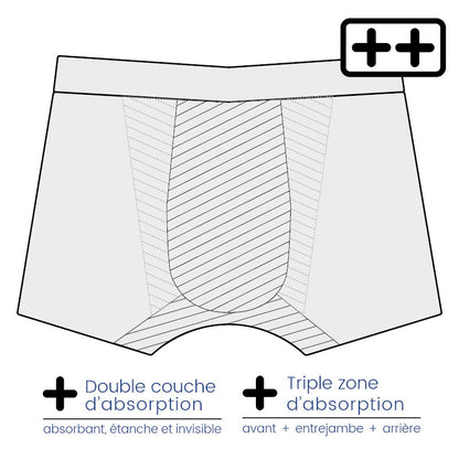 boxer absorbant lavable homme ULTRA ++ Fuite urinaire