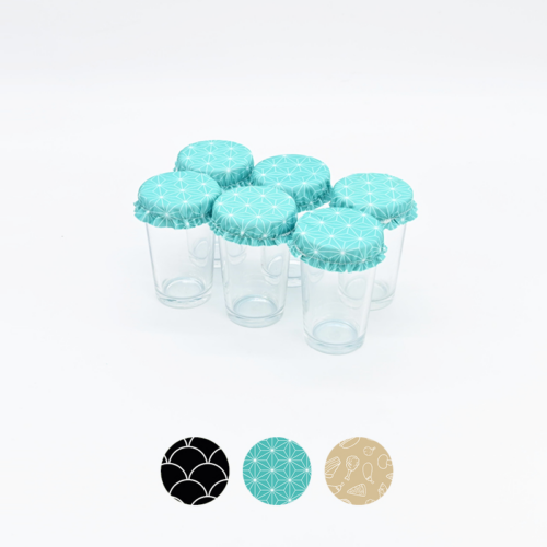 6 Couvercles verrine – couvre plat en tissu (2XS) 4/5 cm