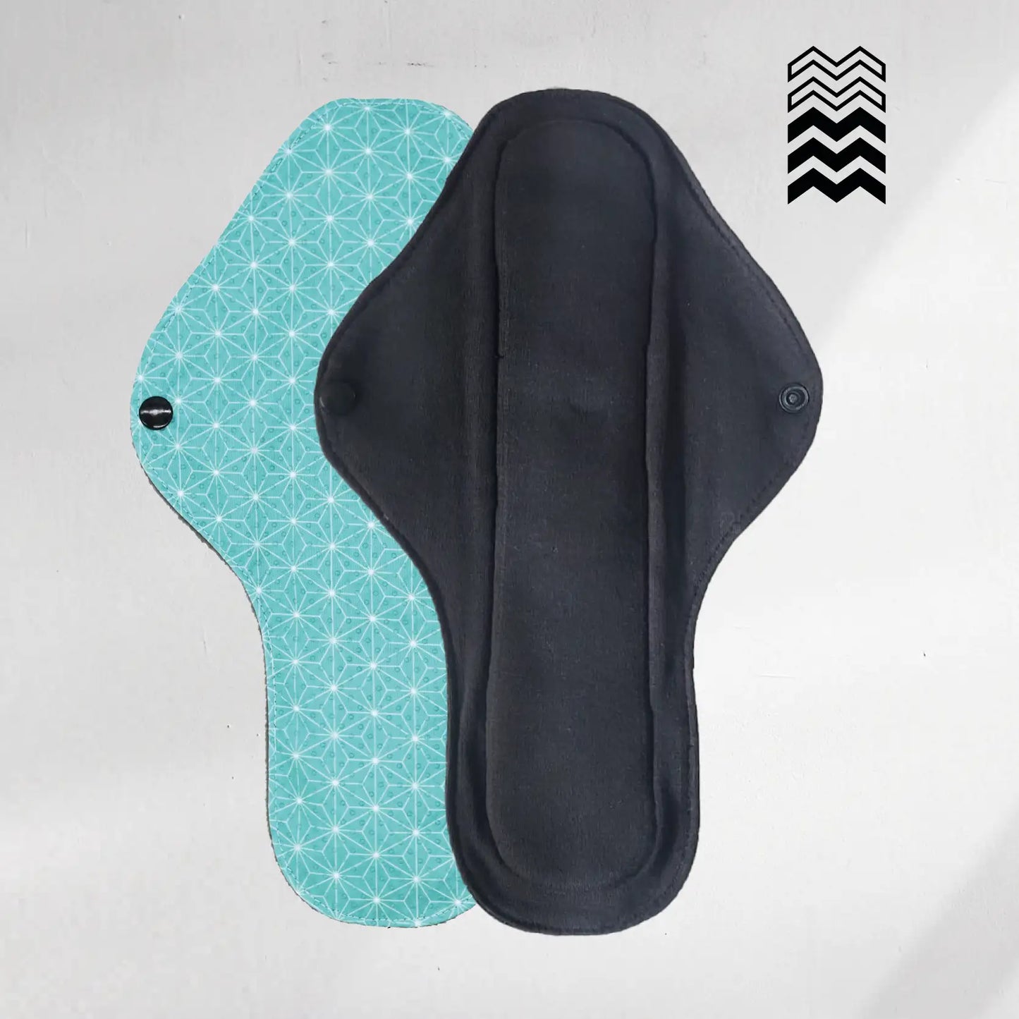 5 serviettes hygiéniques lavables (Gamme M) – Flux moyen à fort - Mypads