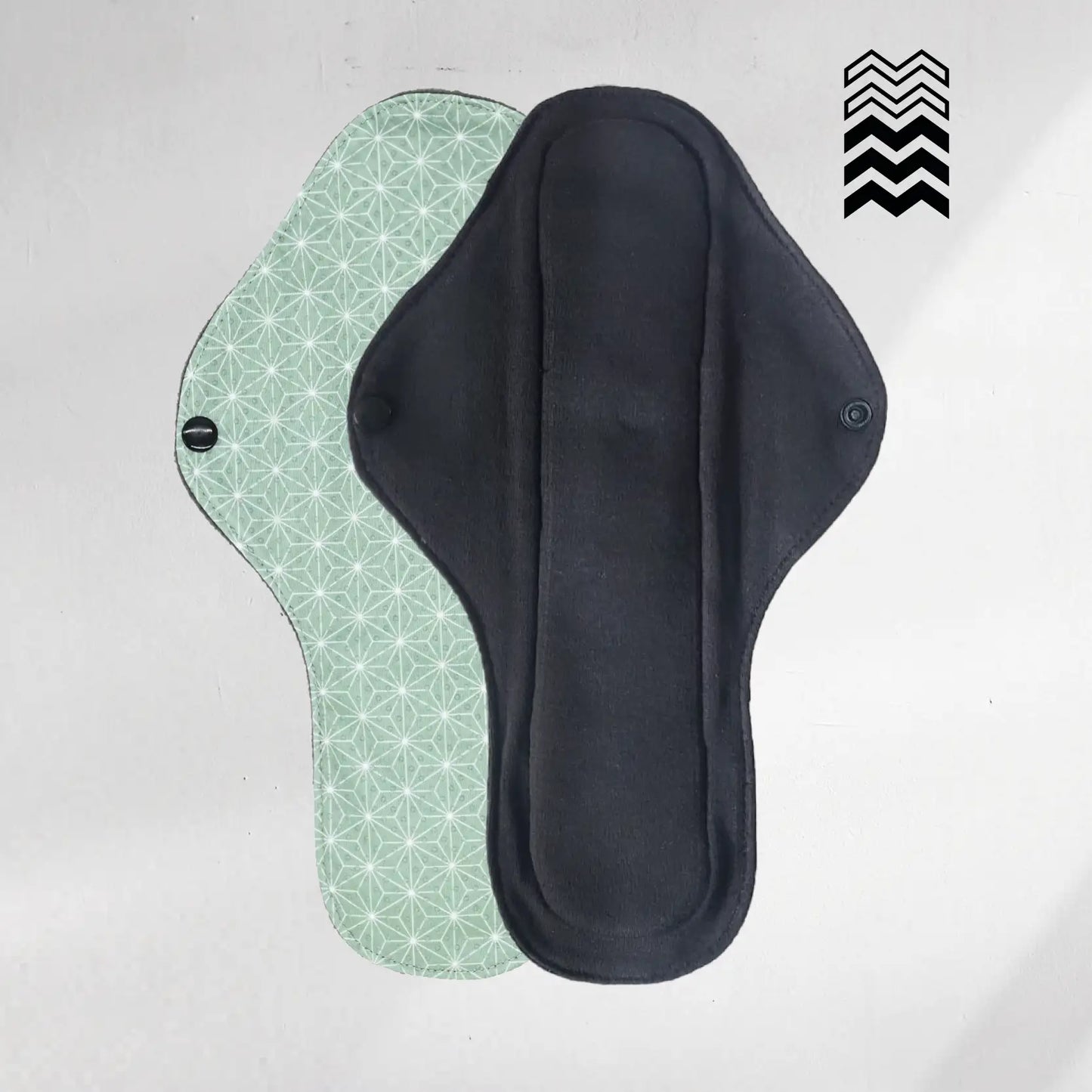 5 serviettes hygiéniques lavables (Gamme M) – Flux moyen à fort - Mypads