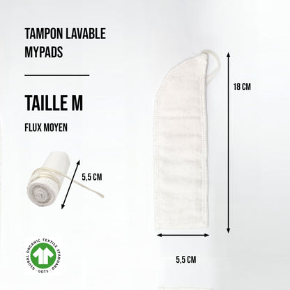 3 tampons lavables – Coton