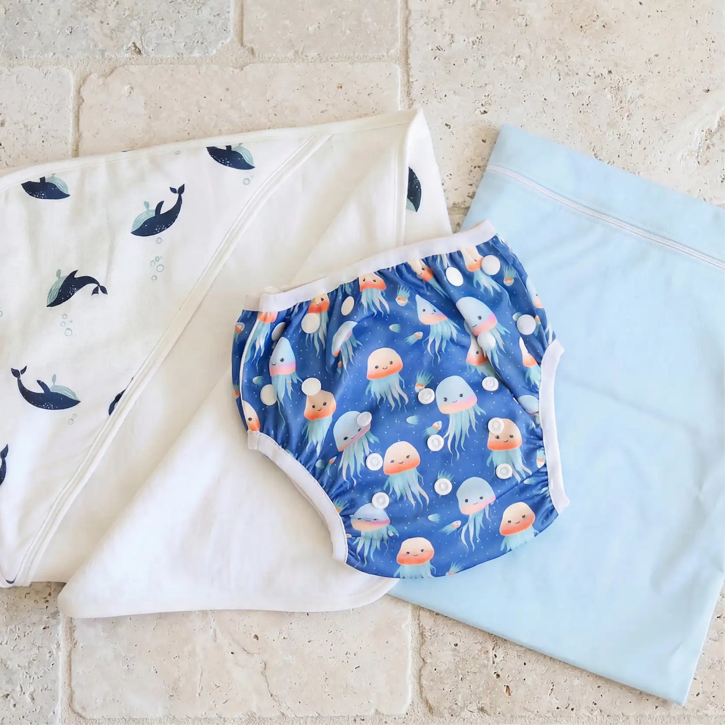 [TikTok] Kit Bébé Nageur - Couche de bain + Sac piscine + Cape de bain