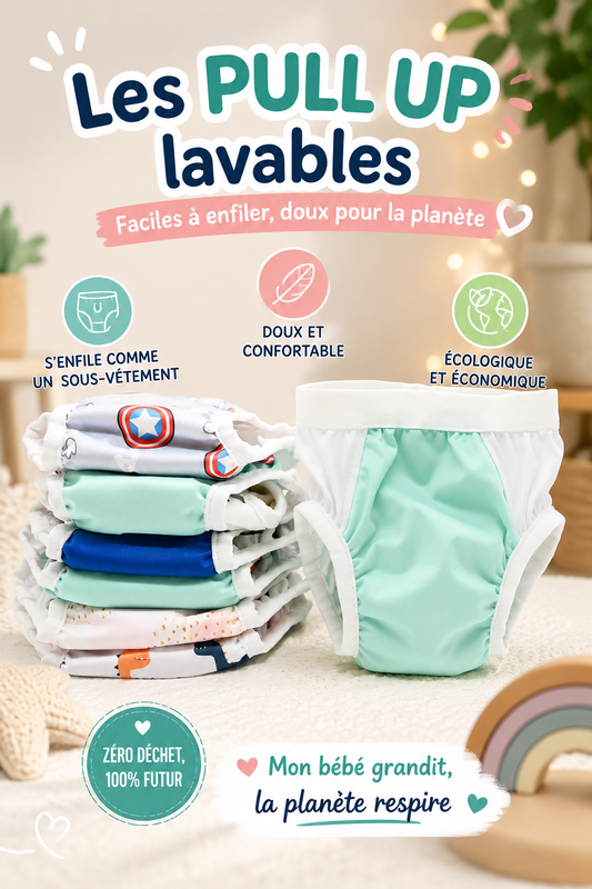 [TikTok] Lot de 7 couches culottes lavables Pull Up