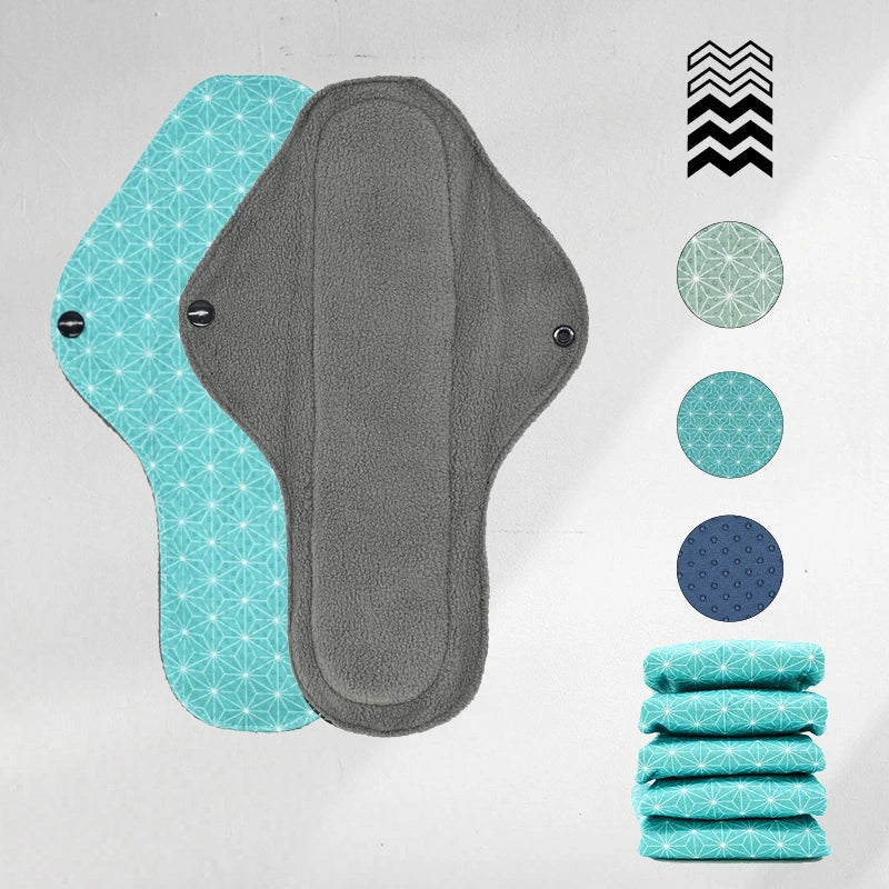 5 serviettes hygiéniques lavables (Gamme M) – Flux moyen à fort - Mypads