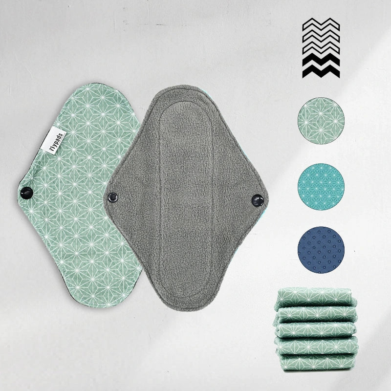 5 serviettes hygiéniques lavables (Gamme S) – Flux léger à moyen - Mypads