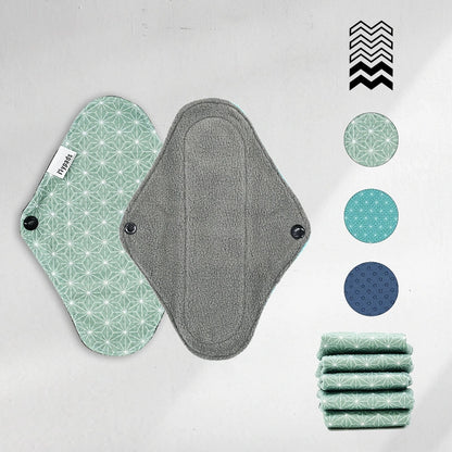 5 serviettes hygiéniques lavables (Gamme S) – Flux léger à moyen - Mypads